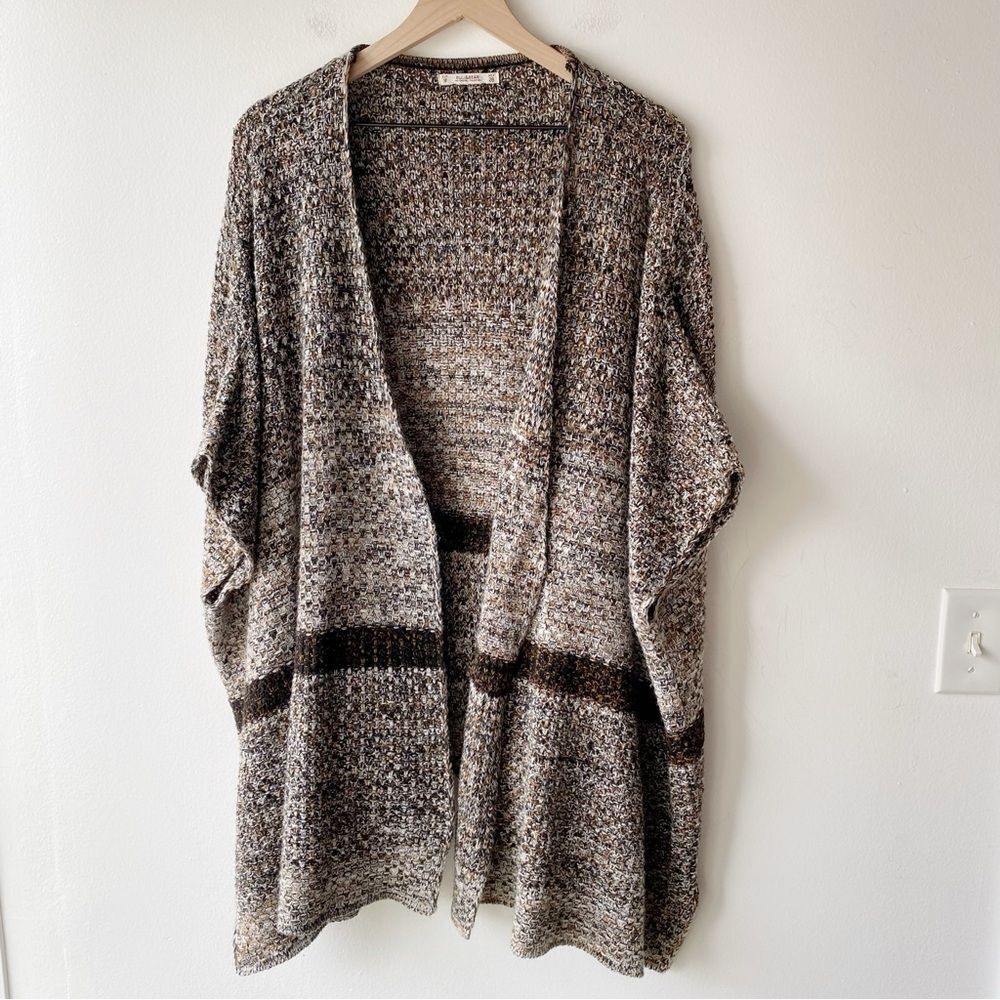 pull & bear open front relaxed short sleeve cardigan poncho m medium